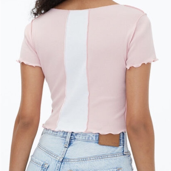 Aeropostale Seriously Soft Patchwork Cropped Baby Tee NWT Pink Size Small - Picture 4 of 9